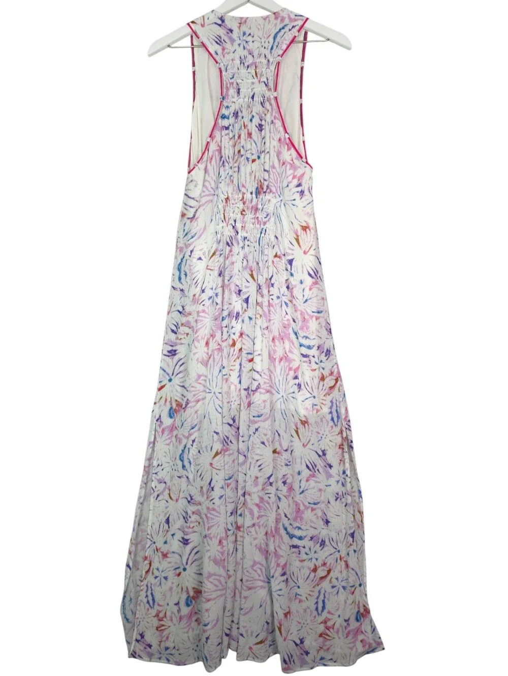 IRO Linen Blend Vneck Watercolor Floral-Print Midi Dress - Picture 4 of 12